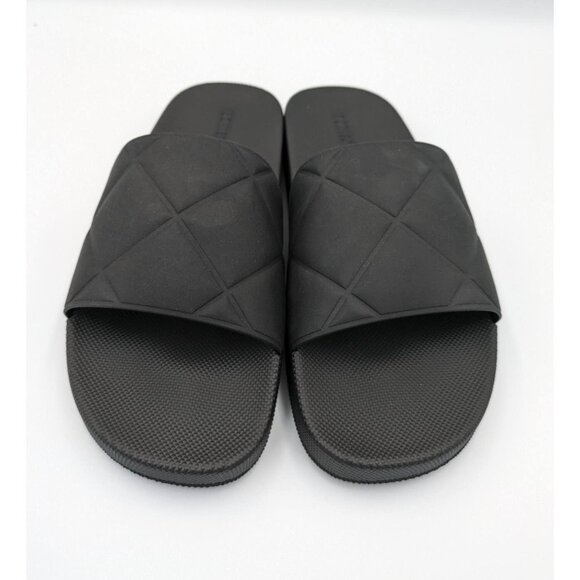 BOTTEGA VENETA Matt Rubber Slider Sandals Black Size41 - Picture 2 of 11